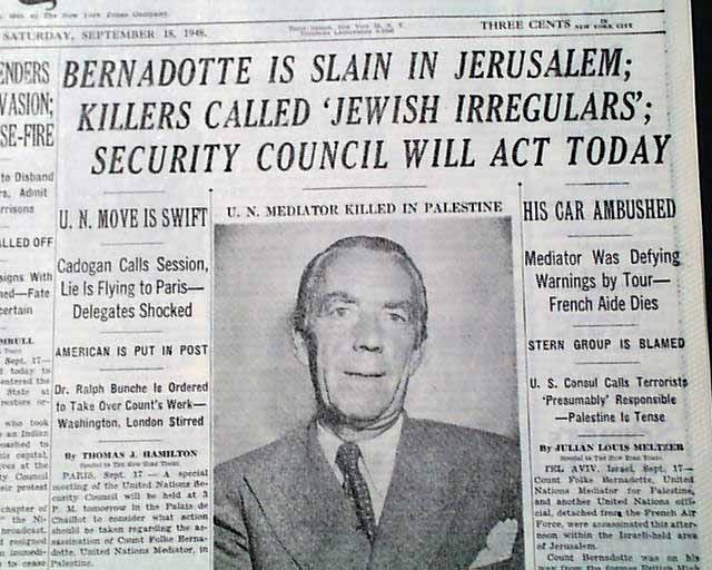 Israelis - terrorism - Stern terrorists assassinate Folke Bernadotte (2)