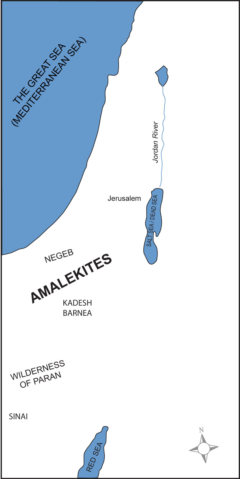 history - Amelekite tribe (map)